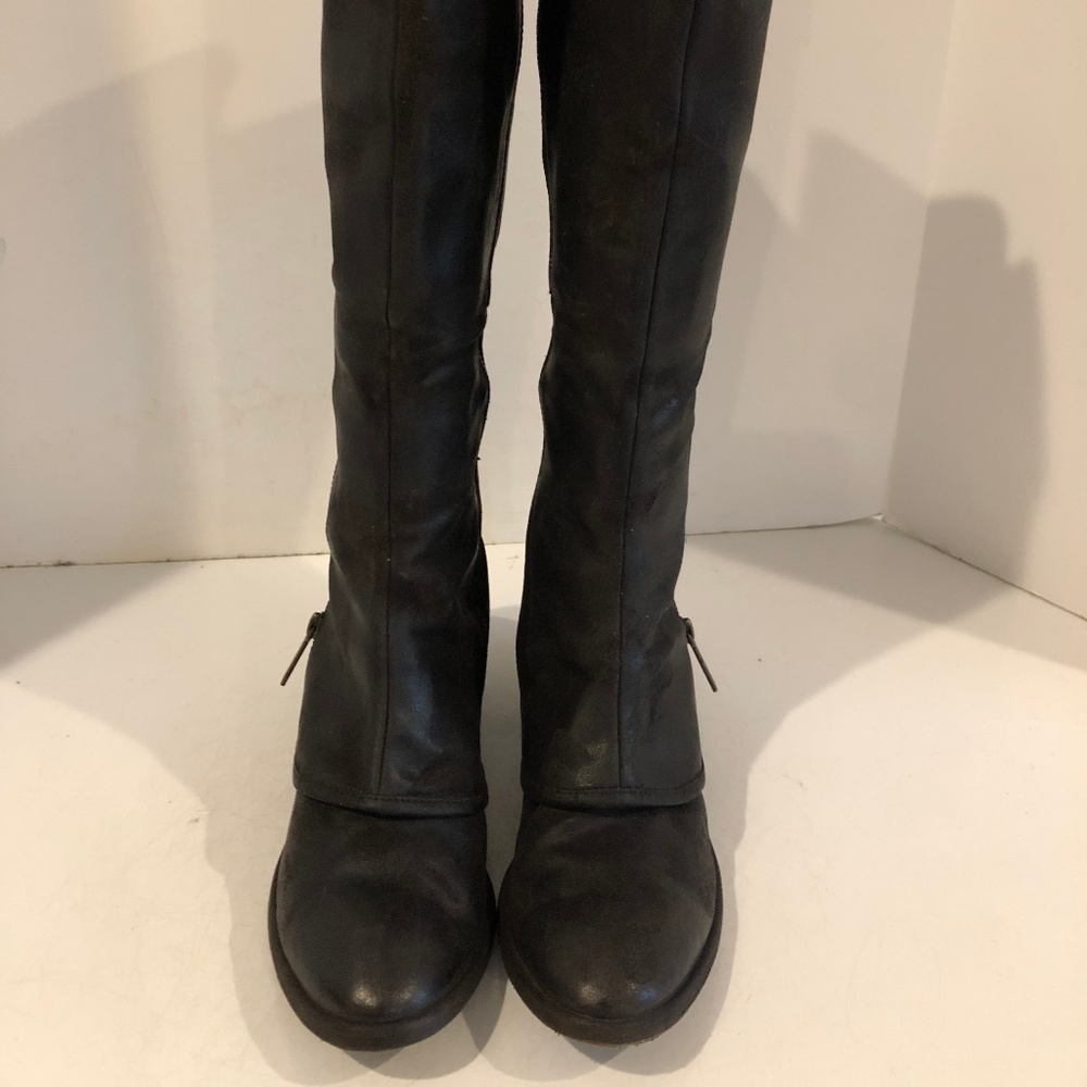 Donald J Pliner Devi Leather Black Boots Size 7.5
